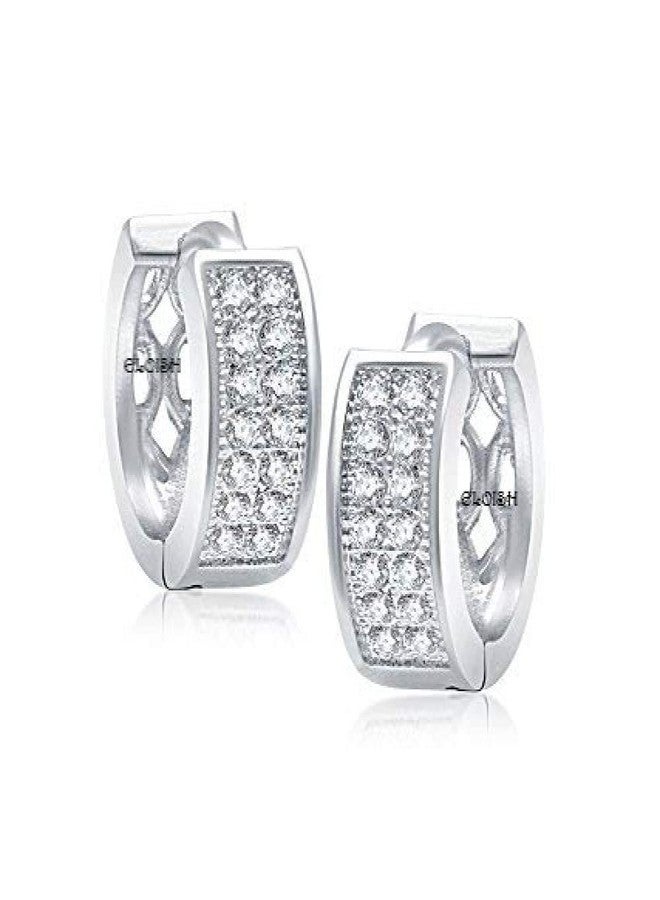 ELOISH Sterling Silver Double CZ Studded Earrings for Women and Girls. - Image 1