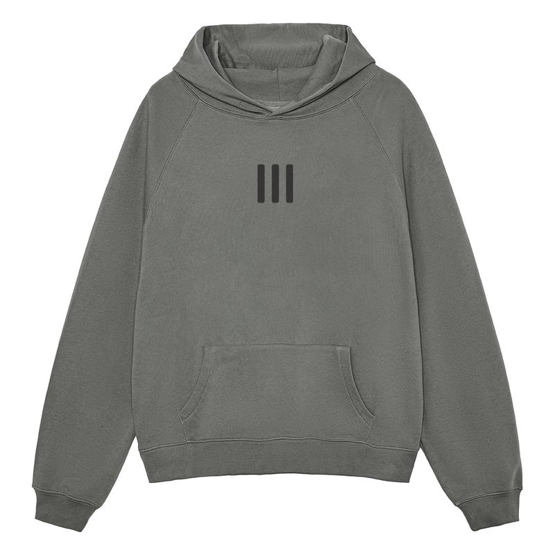 Unisex Heavyweight Hoodie with Three-Stripe Design Charcoal gray plus velvet, too big
