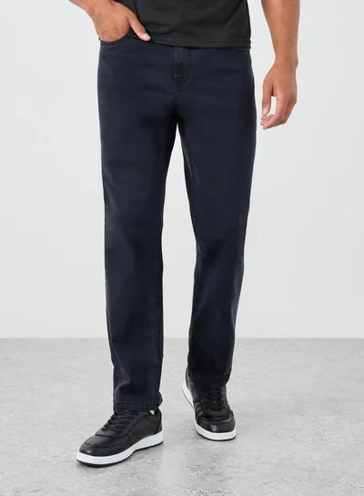 Styli Solid Mid Rise Regular Fit Jeans
