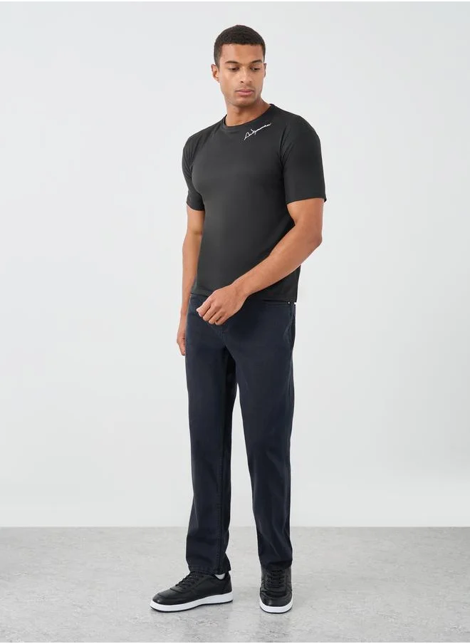 ستايلي Styli Solid Mid Rise Regular Fit Jeans