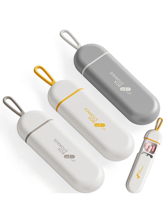 Hihonor Portable Pill Box 3-Pack, Pull-Out Design Leather Pull Cord, Household Portable Small Pill Box One Day Sub-Package Pill Box Elderly Carry With Sub-Pill Box Mini Pill Sub-Package Box  - Image 1