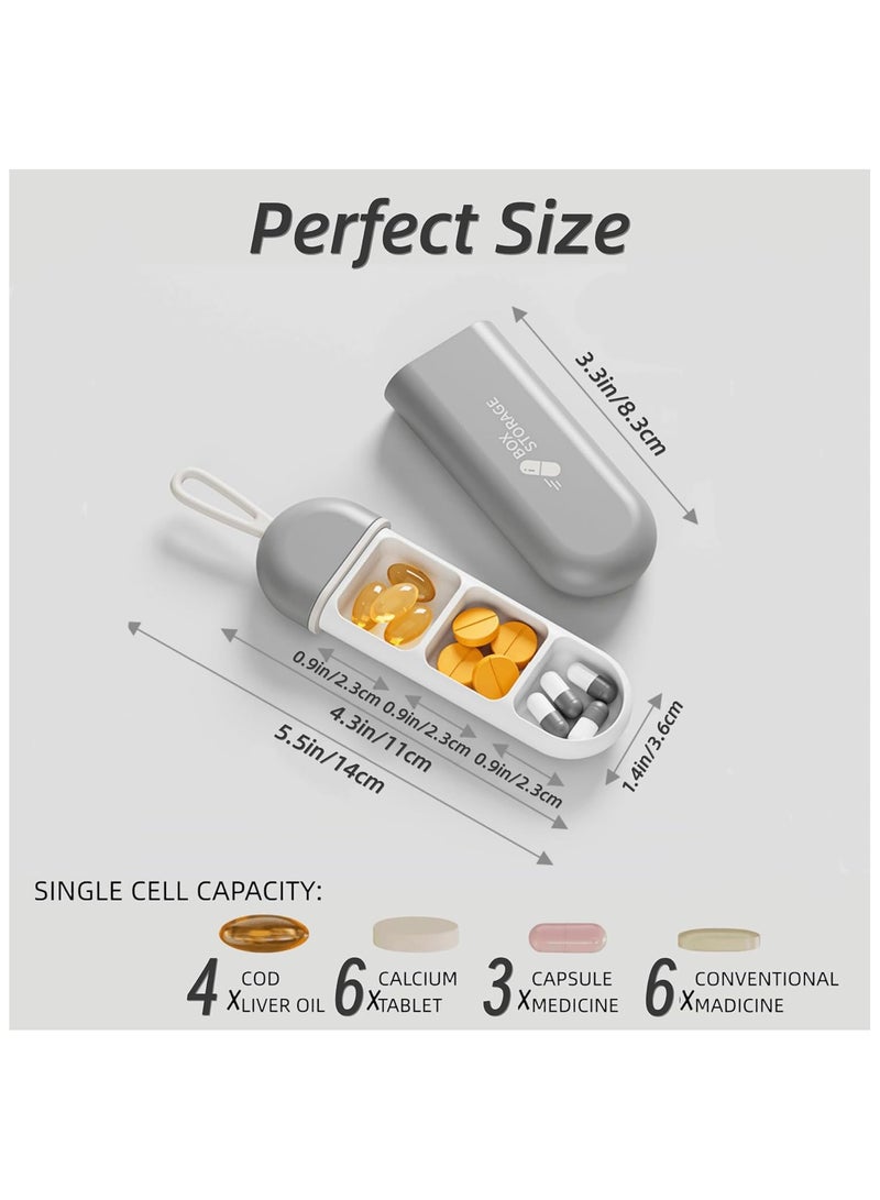 Hihonor Portable Pill Box 3-Pack, Pull-Out Design Leather Pull Cord, Household Portable Small Pill Box One Day Sub-Package Pill Box Elderly Carry With Sub-Pill Box Mini Pill Sub-Package Box  - Image 5