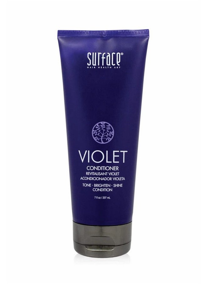 Surface Hair Pure Blonde Violet Conditioner: Purple Conditioner For Blonde Hair Moisturizing Conditioner Eliminates Brassy Yellow Tones Lightens Blonde Platinum Ash Silver And Grays 7 Oz.  - Image 1