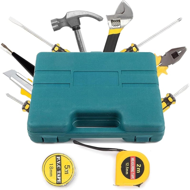 LUXURAA HOME LUXURAA HOME 12 in 1 Electrical Repair Home Hand Tool Kit Set With Screwdriver Hammer Measuring Tape Wrenches Cutter Pliers All Accessories Hardware Tool box Mechanical  - Image 2