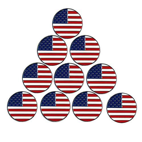PINMEI Lot of 10 Golf Ball Markers Assorted Patterns - Soft Enamel Technique (Combination Six(10 Different)) - Image 1