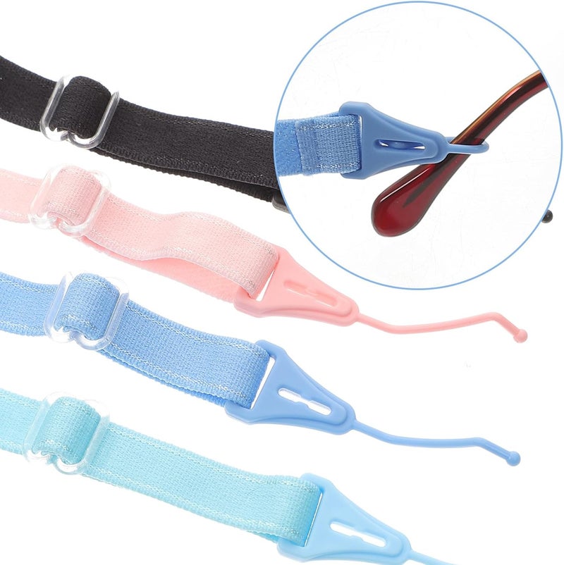 4pcs Anti-skid Glasses Lanyard Set with Elastic Adjustable Eyewear Retainer Straps for – Comfortable Soft Cord for Sports and Daily Use - Image 3