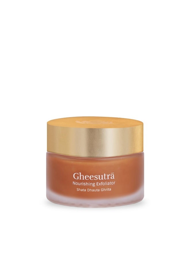 SHANKARA Gheesutra Nourishing Exfoliator-100x Washed Ghee, Sweet Almonds & Silica Crystals | Natural Ayurvedic Soap Free Formula Body Scrub for Skin Brightening, Unclog pores & Removes Impurities | For All Skin Types-50ml - Image 1