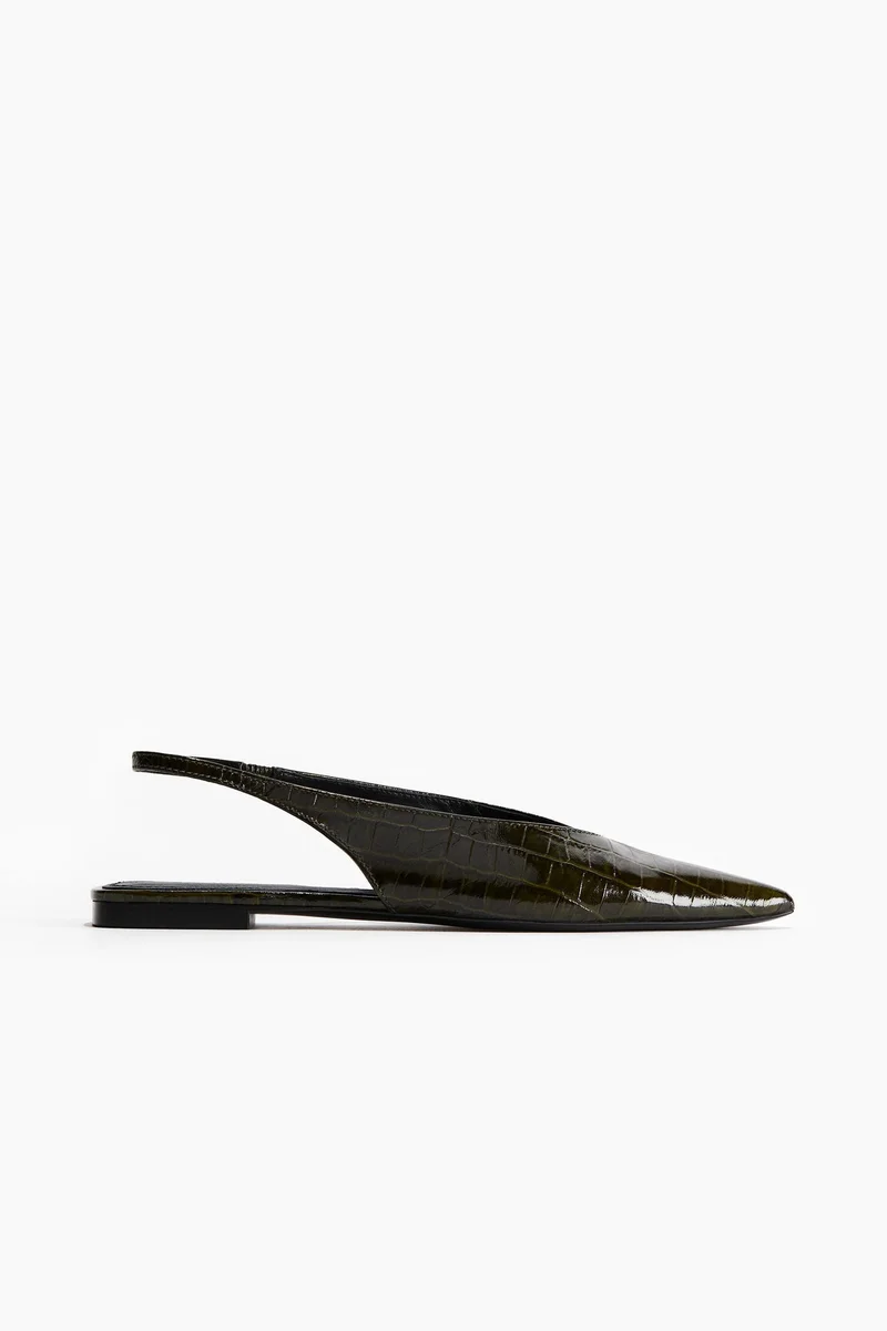 اتش اند ام حذاء جلدي بشريط خلفي