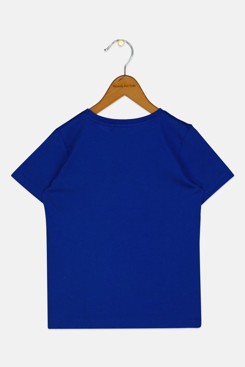 NAME IT تي شيرت قصير الأكمام بطبعة رسومية للأولاد الصغار، أزرق - Image 2