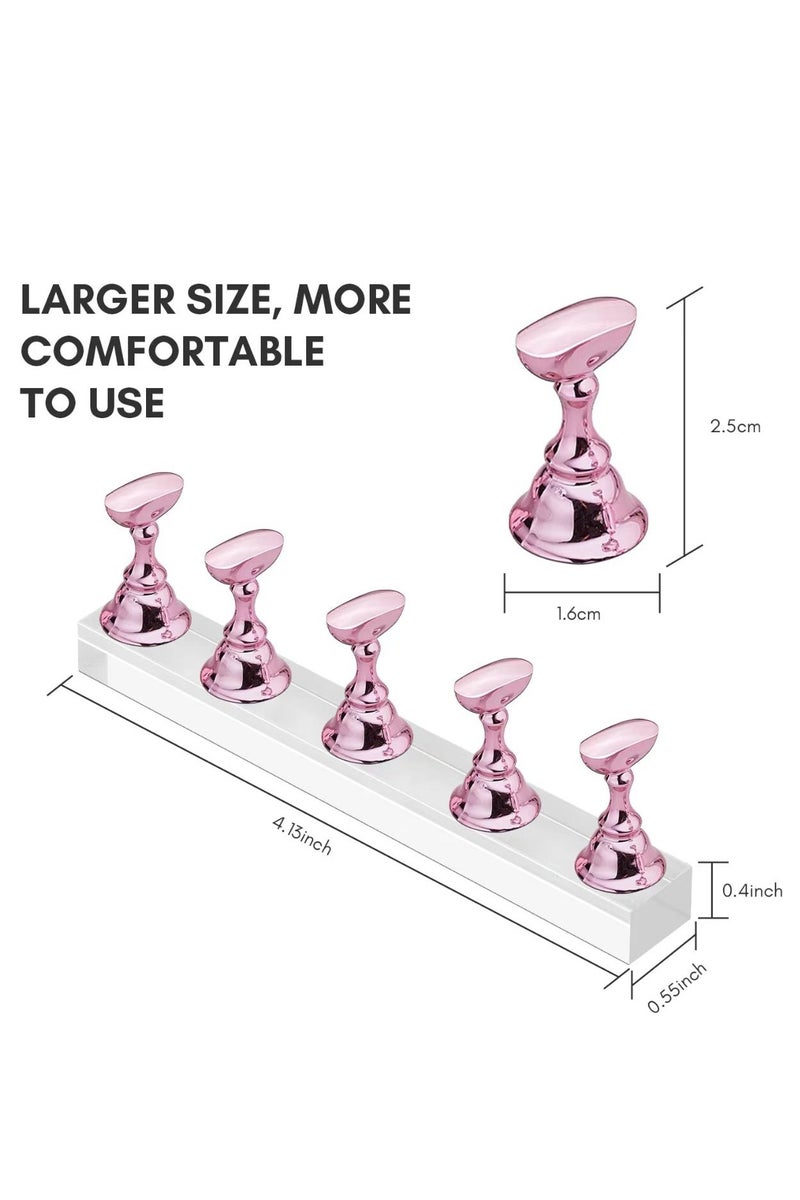 قاعدة تدريب الأظافر الاصطناعية من الأكريليك مع حامل أظافر شفاف عالي ورف عرض للأظافر الموجية السميكة وحامل أظافر شطرنج - Image 3