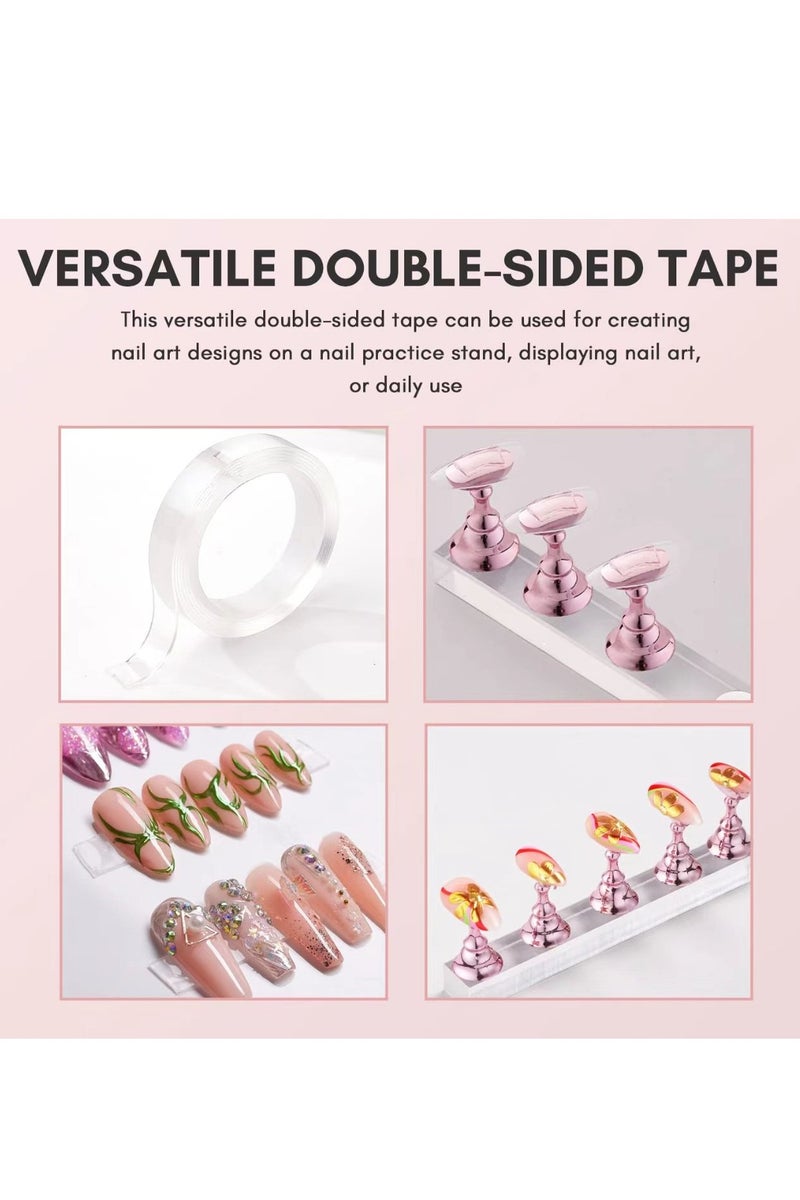 قاعدة تدريب الأظافر الاصطناعية من الأكريليك مع حامل أظافر شفاف عالي ورف عرض للأظافر الموجية السميكة وحامل أظافر شطرنج - Image 4