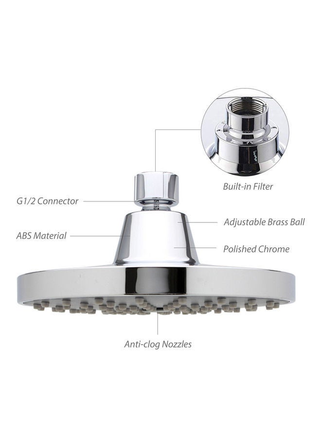 NIBEMINENT High Pressure Shower Head Silver 6inch - Image 3