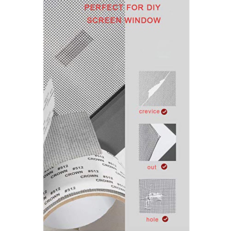 Window Screen Repair Kit Tape 2x80 inch Strong Adhesive & Waterproof Fiberglass Covering Mesh Tape for Covering Window Door Tears Holes Screen Patch Repair Kit (Black) - Image 5