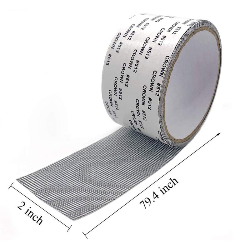 Window Screen Repair Kit Tape 2x80 inch Strong Adhesive & Waterproof Fiberglass Covering Mesh Tape for Covering Window Door Tears Holes Screen Patch Repair Kit (Black) - Image 3