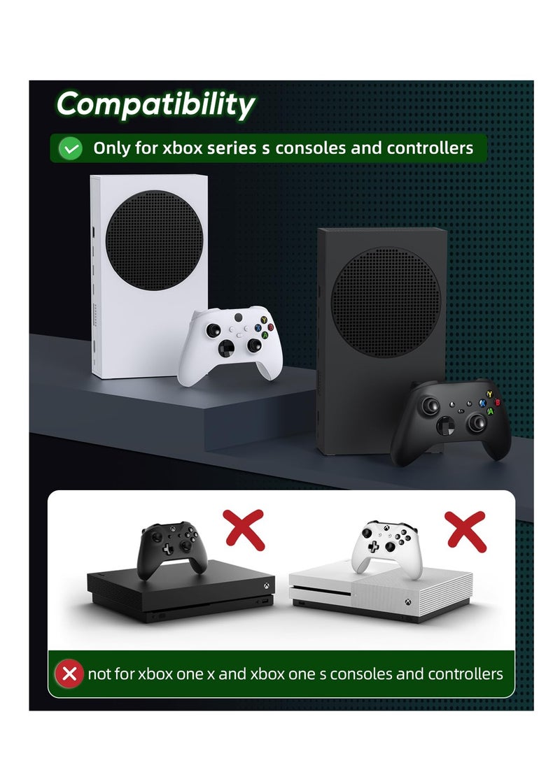 KASTWAVE Cooling Fan Stand for Xbox Series S with RGB Light Strip, Upgraded Dual Controllers Charging Dock Accessories with 2 X 1400mAH Rechargeable Battery Pack, Headset Hook & USB Ports, White  - Image 2