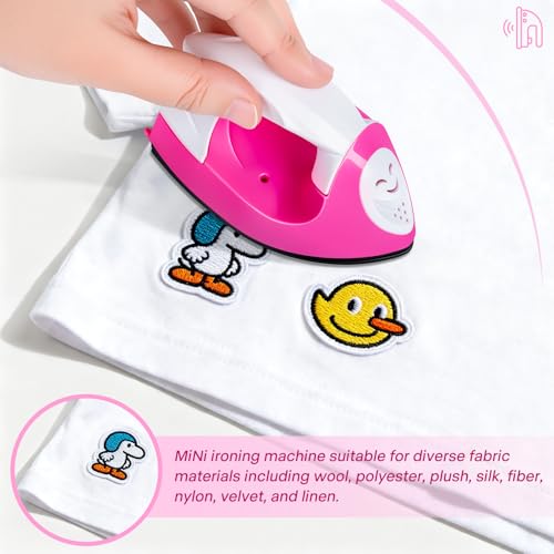 GoLashFun Mini Craft Iron,Rose Red Mini Heat Press Small Iron Portable Handy Travel Heat for Transfers,Clothes,Crafts,Patches,DIY - Image 5