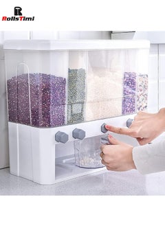 RollsTimi  Rice Dispenser, Rice & Grain Storage Container Rotating Rice Storage Bucket One-Click Round Rice Output for Beans, Rice Beans Grains  - Image 2