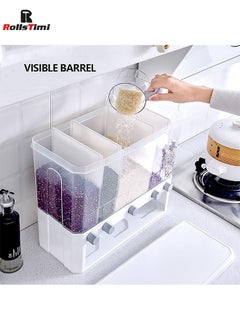 RollsTimi  Rice Dispenser, Rice & Grain Storage Container Rotating Rice Storage Bucket One-Click Round Rice Output for Beans, Rice Beans Grains  - Image 4