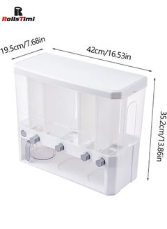 RollsTimi  Rice Dispenser, Rice & Grain Storage Container Rotating Rice Storage Bucket One-Click Round Rice Output for Beans, Rice Beans Grains  - Image 5