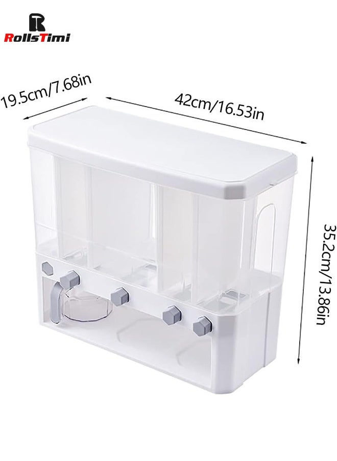 RollsTimi  - Rice Dispenser, Rice & Grain Storage Container Rotating Rice Storage Bucket One-Click Round Rice Output for Beans, Rice Beans Grains - Image 1