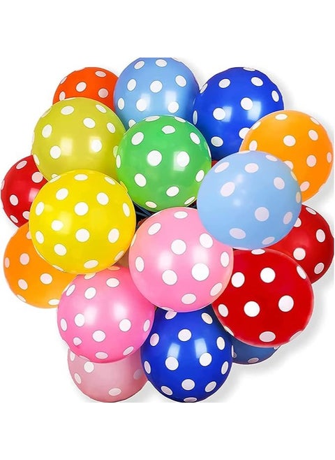 50 PCS Of Multicolor Polka Dot Balloons
