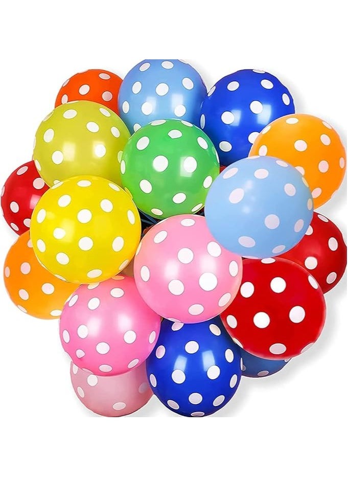 50 PCS Of Multicolor Polka Dot Balloons