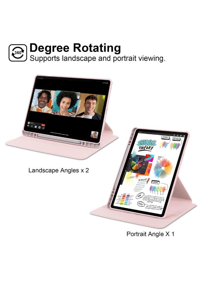 SANMUGEED Case for New 2025 Samsung Galaxy Tab S11 SM-X730 SM-X736B,Clear Rotate Back Cover With Pencil Holder,Flip PU leather Acrylic Case with Swivel Stand Cover - Image 4