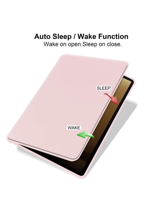 SANMUGEED Case for New 2025 Samsung Galaxy Tab S11 SM-X730 SM-X736B,Clear Rotate Back Cover With Pencil Holder,Flip PU leather Acrylic Case with Swivel Stand Cover - Image 3