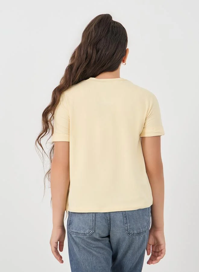 Styli Styli Slogan Print Round Neck T-Shirt