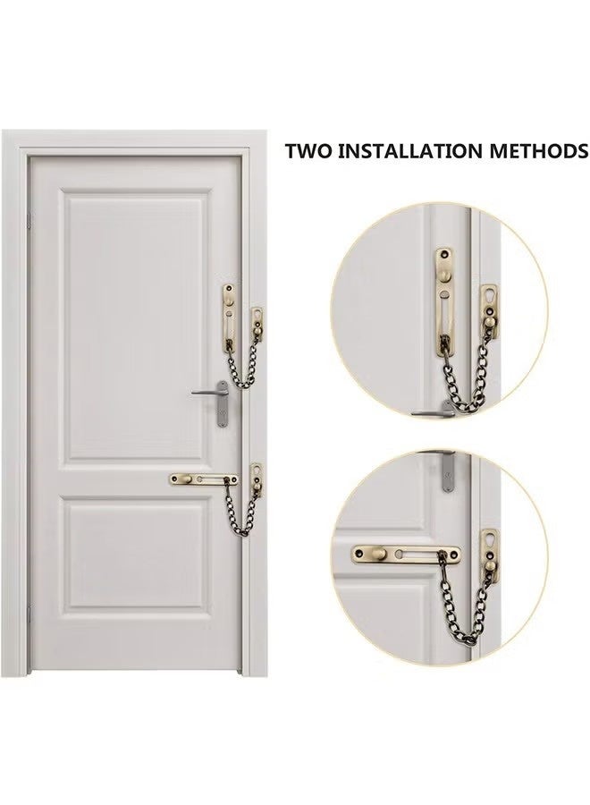 Stainless Steel Chain Door Guard Lock, Punch Free Anti Theft Press Lock with Safety Spring, Bedroom Home Apartment Hotel Security Door Sliding Safety Chain Lock (Bronze) - Image 5