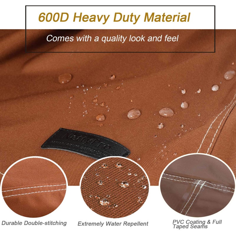 NettyPro Fire Pit Cover Square Waterproof Outdoor Firepit Cover for Gas Propane Fire Pit Table, 28 x 28 x 24 inch, Brown - Image 4