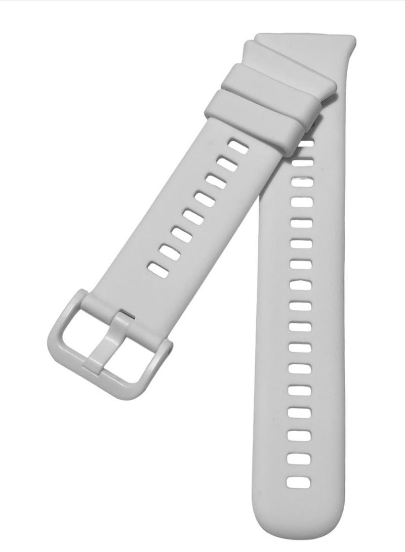 سوار رياضي من السيليكون لساعة هواوي فيت 2 بسوار سيليكون بلون نقي ابيض - Image 3