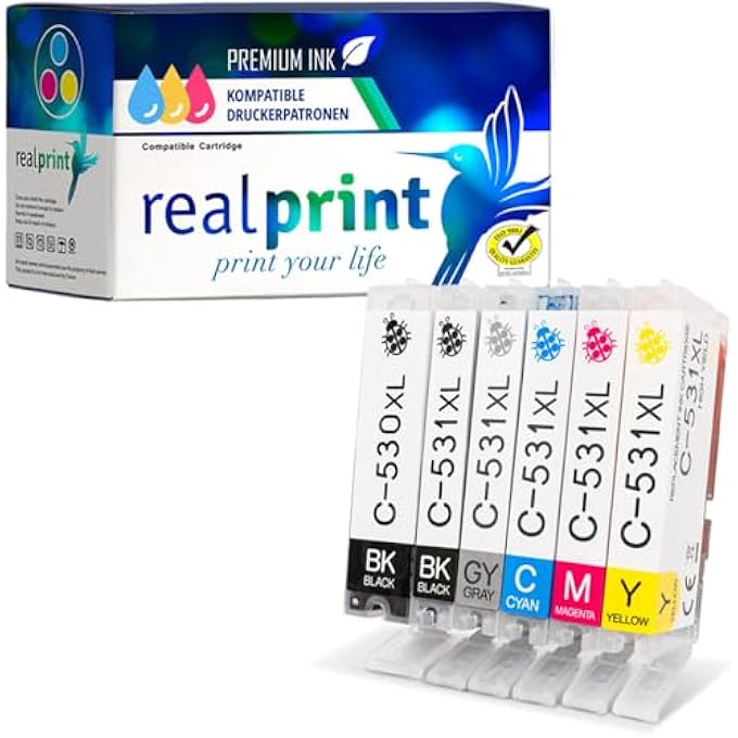 PRINTER CARTRIDGES REPLACE CANON PGI-530 CLI-531 XL WITH CHIP SUITABLE FOR CANON PIXMA TS8750 TS8751 PRINTERS