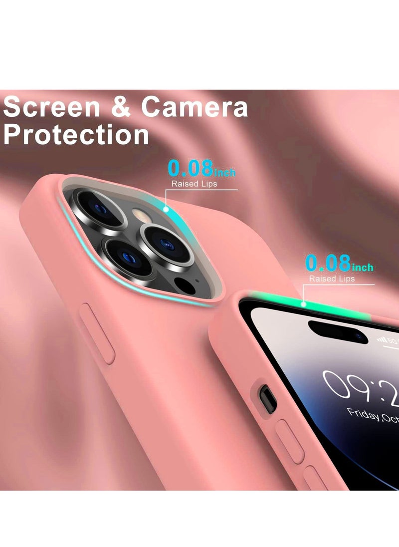 Houmt - iPhone 14 Pro Case with 2 Pack Screen Protectors Liquid Silicone Ultra Slim Shockproof Protective Case Cover for iPhone 14 Pro Soft Anti Scratch Microfiber Lining 6.1 inch - Image 1