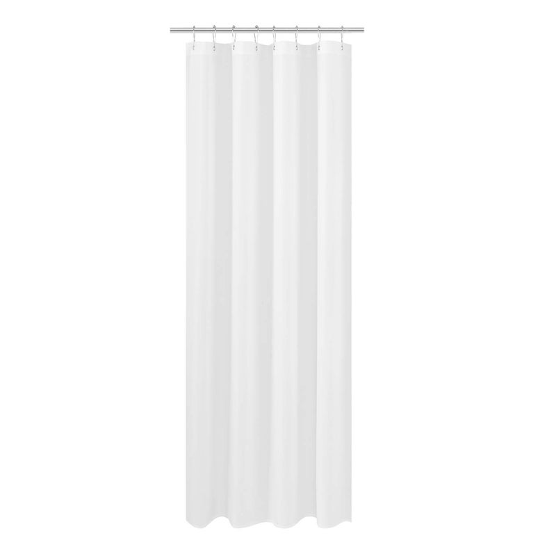 N&Y HOME Fabric Shower Curtain Liner Extra Long Stall Size 48 x 84 inches, Hotel Quality Washable White Shower Liner, 48x84 - Image 1
