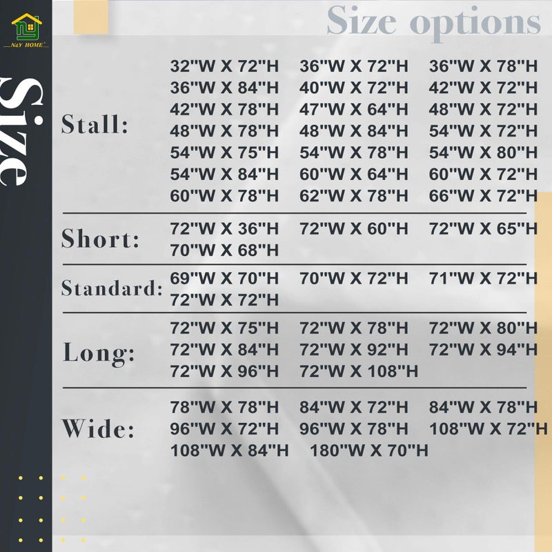 N&Y HOME Fabric Shower Curtain Liner Extra Long Stall Size 48 x 84 inches, Hotel Quality Washable White Shower Liner, 48x84 - Image 5