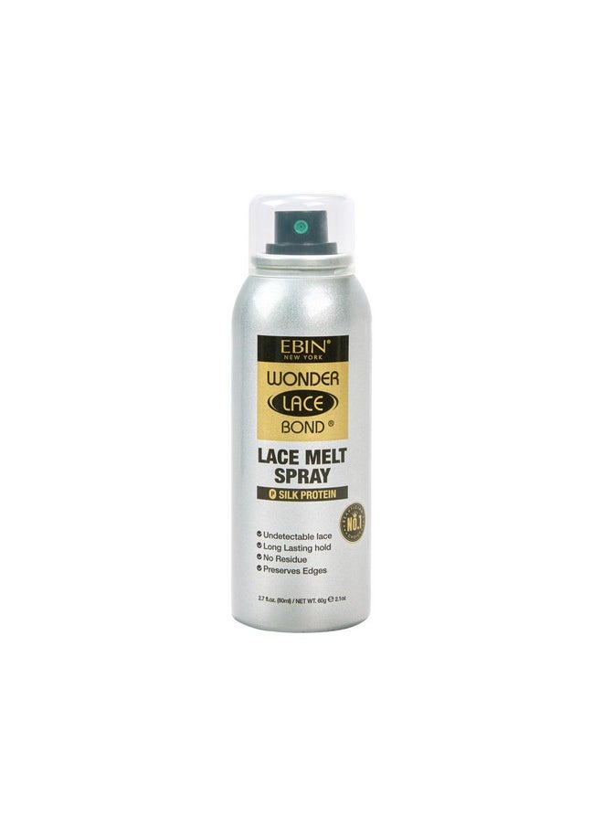 EBIN NEW YORK Wonder Lace Melt Aerosol Spray Silk Protein + Biotin Infused (80Ml./ 2.7Oz) Preserves Edges & Undetectable Lace Long Lasting Hold No Residue  - Image 1