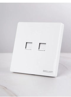 BRILLANT 5pcs of Dual-Port Telephone Plug with Network Modern White Brilliant  - Image 1