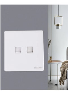 BRILLANT 5pcs of Dual-Port Telephone Plug with Network Modern White Brilliant  - Image 2
