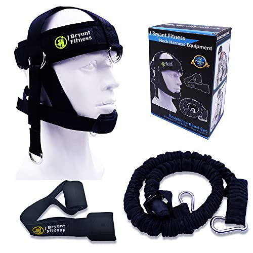 J Bryant Neck Harness Head - Weight Lifting with Resistance Bands - Adjustable Length Neck Training Strap with Door Anchor Neck Strength Training Equipment - Image 1