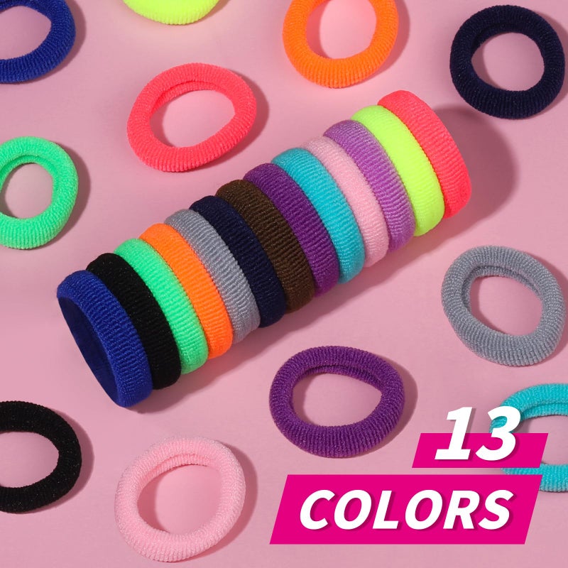 YGDZ Cotton Mini Hair Ties and Ponytail Holders Set for Toddlers and Kids: 300PCS Seamless Elastic Multicolor Bands, Hair Accessories for Little Girls - Image 3