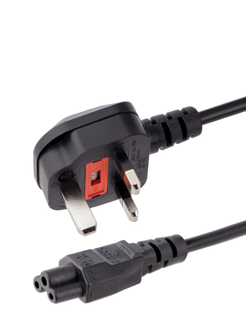 Terabyte Computer Spares 1.8m UK Kettle Lead Computer Power Cable 3 Pin 240V Plug to IEC Connector C13 6A - Image 1