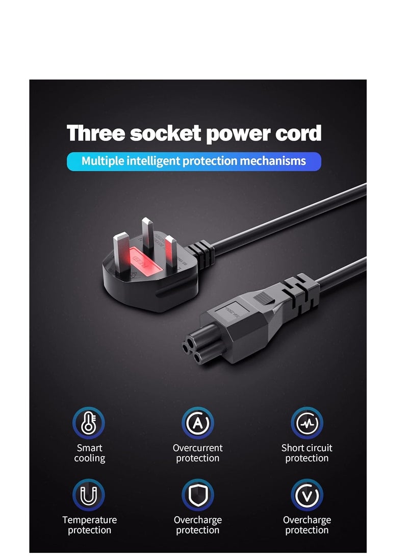 Terabyte Computer Spares 1.8m UK Kettle Lead Computer Power Cable 3 Pin 240V Plug to IEC Connector C13 6A - Image 3