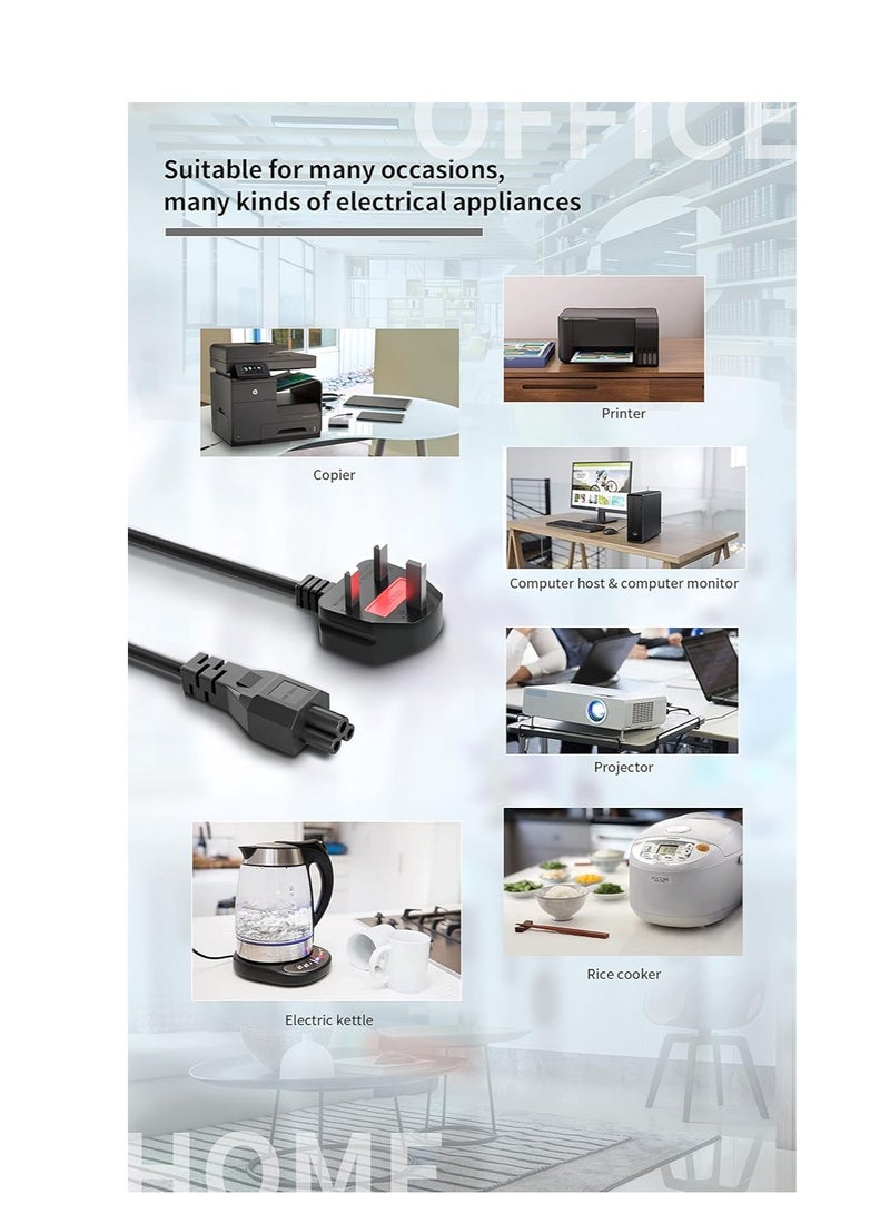 Terabyte Computer Spares 1.8m UK Kettle Lead Computer Power Cable 3 Pin 240V Plug to IEC Connector C13 6A - Image 5