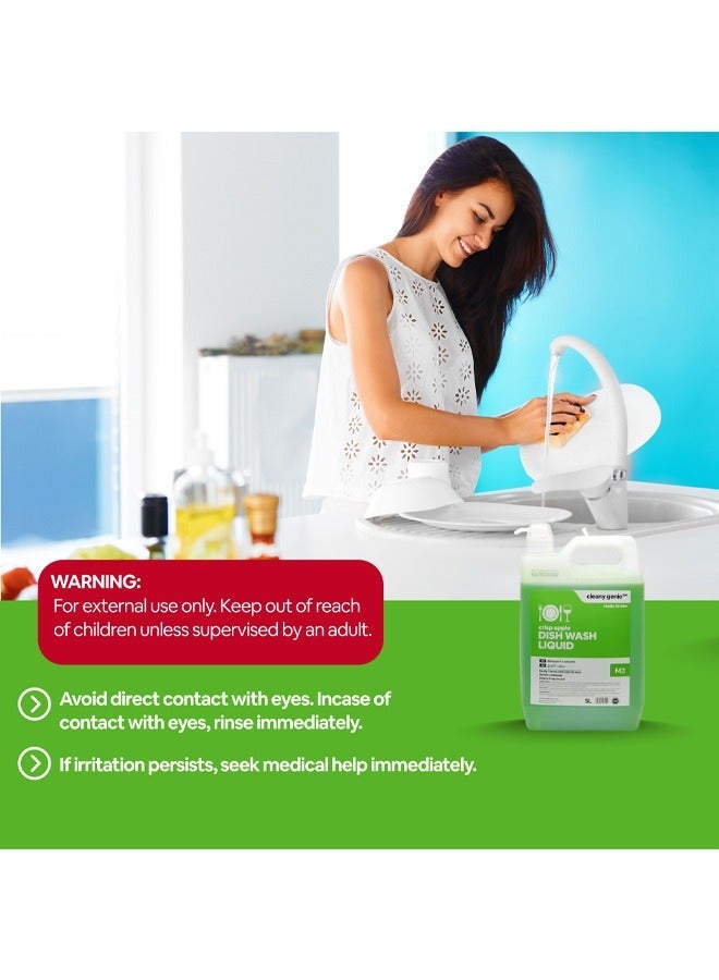 cleany genie Long Lasting Dishwashing Liquid - Crisp Apple Fragrance 5 Liter - Image 4