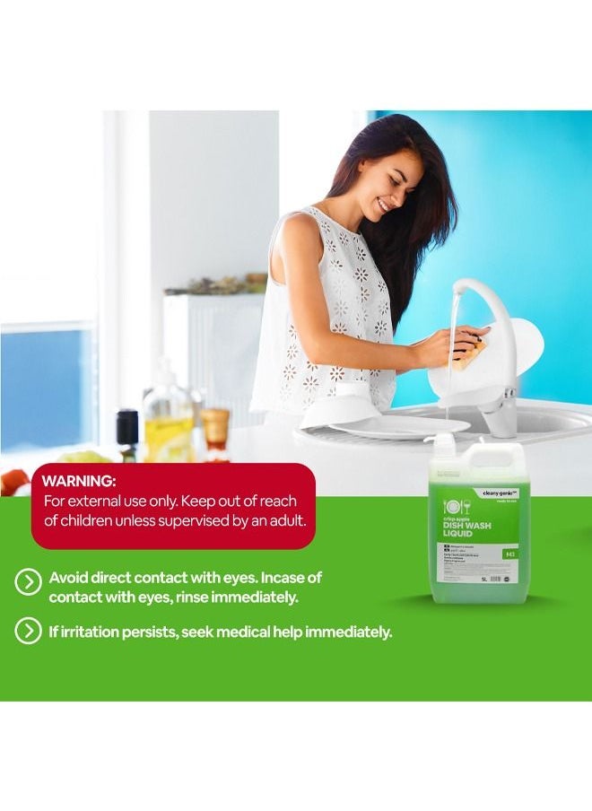 cleany genie Long Lasting Dishwashing Liquid - Crisp Apple Fragrance 5 Liter  - Image 3