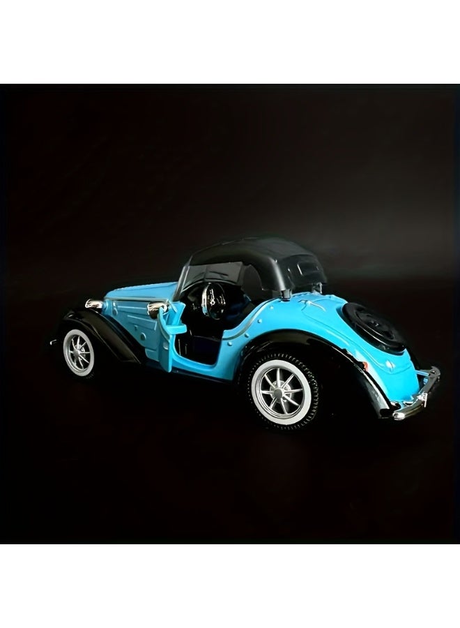 1:32 Scale Alloy Retro Car Model, Pull-Back Toy Vehicle with Openable Doors, Vintage Classic Design for All Ages, Ideal for Play, Collection & Home Decor - Image 3