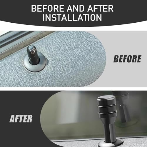 AutoBizarre Aluminum Alloy Door Lock Knobs - Inner Pull Pins for Car Decoration - Universal for All Cars (Black) - Image 4