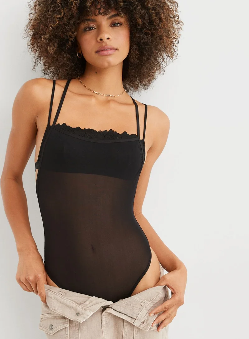 Aerie Mesh High Leg Bodysuit