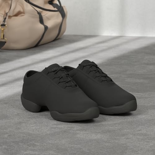 Capezio أحذية رقص كابيزيوا النسائية من القماش، سوداء، 8.5 أمريكي - Image 2